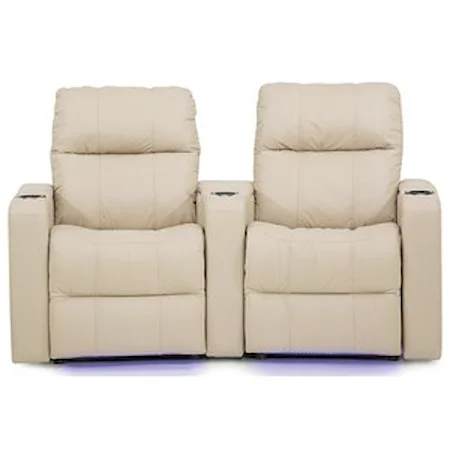 Casual Double Power Headrest Theater Recliner with Storage and USB Charging